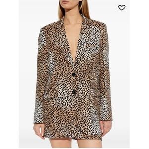 Michael Kors Cheetah Print Stretch Crepe Blazer Size 12